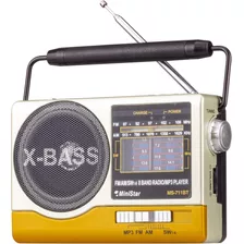 Radio Retro 3 Faixas Bateria Recarregav Usb Aux P2 Bluetooth