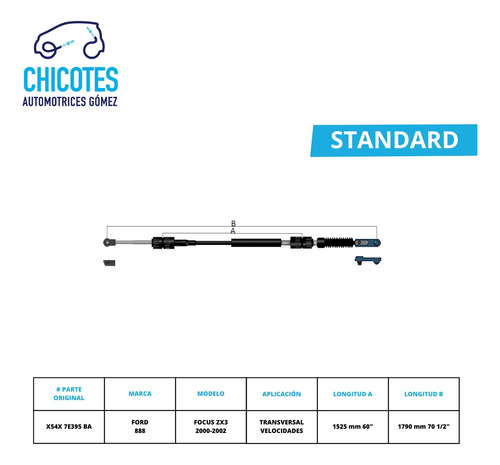 Chicote Transversal De Velocidades Ford Focus Zx3 2000-2002 Foto 2