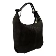 Bolso De Hombro De Ante Relajado Pierre Cardin De Cuero Negr