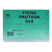 Ficha Pautada 6x9 Pacote Com 100 Folhas - Branco 150g 