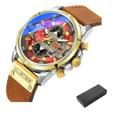 Reloj Luminoso Con Calendario Cronógrafo Olense 9002