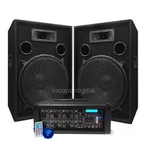 Combo Consola 6 Canales 150w Bluetooth + 2 Bafles 15''