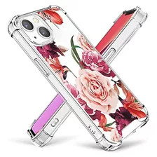 Funda Para iPhone 13 Con Diseño De Rosas Moradas Y Rosadas 