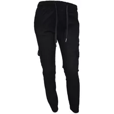 Pantalon Cargo Niños Gabardina Elastizada Jogger Bolsillos