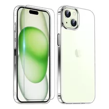 Funda Temdan Para iPhone 15 Plus Transparente - Negro