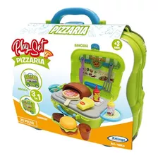 Brinquedo Playset Pizzaria 3 Em 1 30 Peças Xalingo 10854