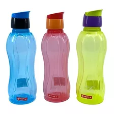 Juego De 3 Botellas De Agua Gym Flexible Oficina Escuela Color Mix