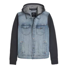 Hollister Chaqueta Con Capucha Demin Para Hombre Original 