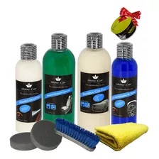 Kit Deluxe Shampoo Cera Apc Tapicerias Almorol Gel Llantas