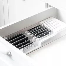 Porta Organizador Cozinha Facas Clear Branco Fechado Ou