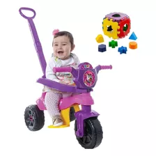 Motoca Infantil Triciclo Carrinho Passeio De Empurrar Pedal 