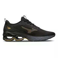 Tênis Mizuno Wave Frontier 15 - Masculino - Preto-dourado