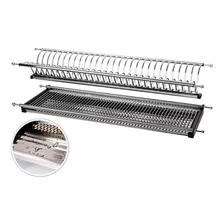 Locero Escurridor Porta Platos 100% Acero Inox F8114 - 60 Cm