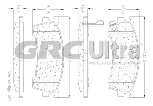 Balatas Delanteras Grc Ultra Para Ford Probe 1994 Al 1997 Foto 2