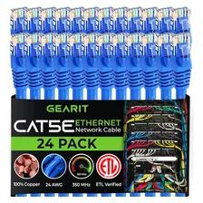 Paquete De 24 Cables De Conexión Ethernet Cat5e Gearit De 5