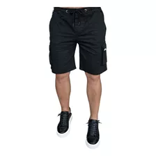 Bermuda Sarja Cargo Slim Com Elastano Masculino