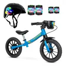 Bicicleta De Equilibrio Infantil Com Kit Proteção De Verdade