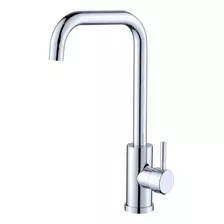 Torneira Cozinha Gourmet Bancada Slim Quente Fria Monocomand Acabamento Brilhante Cor Prateado