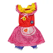 Vestido De Festa Junina Caipira Infantil Luxo Moderno P M G