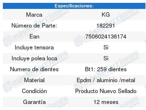 Set Distribucin Kg Peugeot 607 3.0l 02 A 03 Foto 2