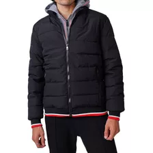 Campera Hombre Nueva Inflada Nylon Con Capucha Combinada 