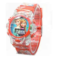 Relógio Infantil Menina Princesas Digital Led Com Luz E Som