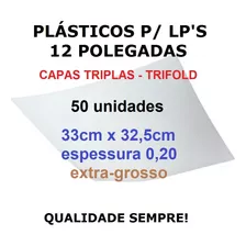 50 Plásticos P/ Capas Tripas 0,20 Grossos Lp Vinil Trifold 