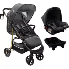 Cochecito Bebe Premium Baby Travel System Huevito Base 0+ Color Negro