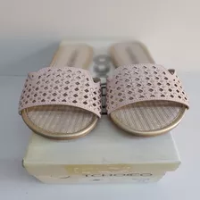 Chinelo Tchocco Rasteira Feminino Cor Rose Tamanhos 33 E 34