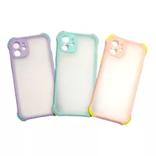 Carcasa Para iPhone 12 Mini Borde Color Antigolpe Protec Cam