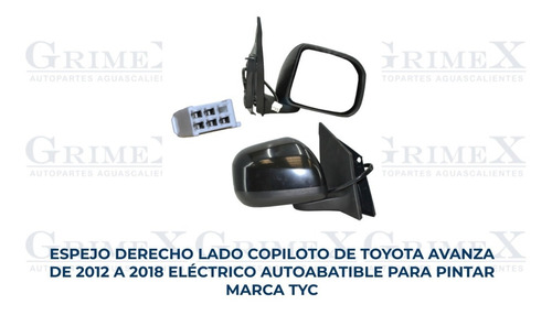 Espejo Avanza 2012-13-14-15-16-17-2018 Electrico Autoab Ore Foto 10