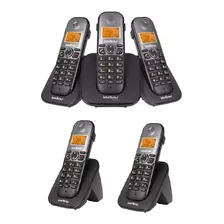 Kit Telefone Sem Fio Base + 4 Ramais Intelbras Viva Voz Bina