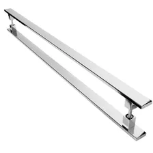 Puxador Inox Para Porta Pivotante Madeira Vidro 1.20 Metro Cor Polido Alto Brilho