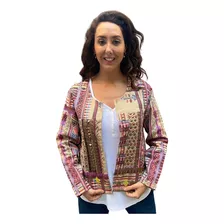 Saco Chaqueta Hindú Mujer Bordada Canutillo Broches Bronce