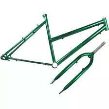 Quadro De Bicicleta Feminino Aro 26 + Garfo Verde