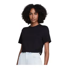 Blusa Decote Redondo Em Viscose Preto Dzarm