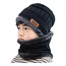 Kit De Touca Infantil Forrada Lã + Cachecol Veludo Inverno