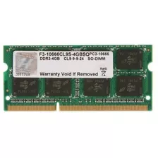 Memoria Ram Standard 4gb 1 G.skill F3-10666cl9s-4gbsq