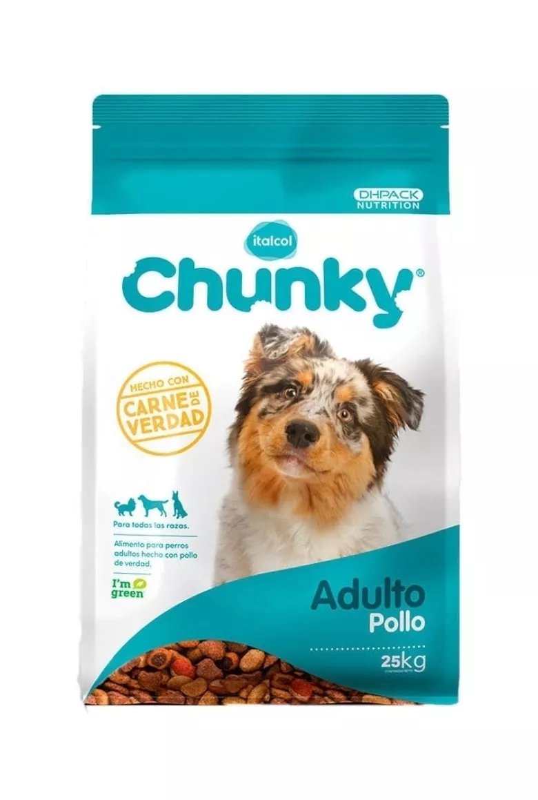 Alimento Chunky Para Perro Adulto Todos Los Tamaños Sabor Pollo En Bolsa De 25kg