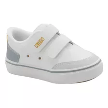 Tênis Infantil Klin Freestyle Casual Velcro Duplo Branco