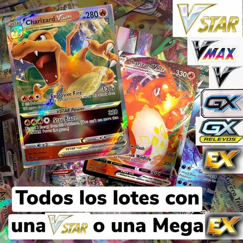 20 Cartas Pokemon V Vmax Brillantes Sin Repetir Español