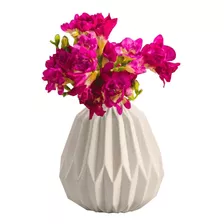 Zamibia Florero Sashiko Moderno De Ceramica Mate Jarron 15cm Color Rosa