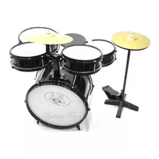 Bateria Infantil Rock Baby Profissional Chimbal Cor Preta