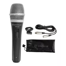 Microfono Vocal Dinamico Rockville Rmp-xlr Y Cable 3 Metros