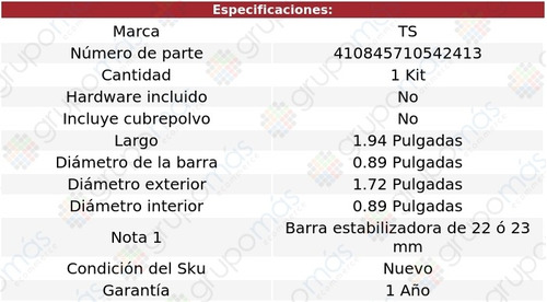 Kit De Bujes Barra Estabilizadora Ts Saturn Ion 2003 A 2007 Foto 2