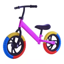 Bicicleta Equilibrio Sin Pedales Aprendizaje Niños Color Fucsia-tricolor