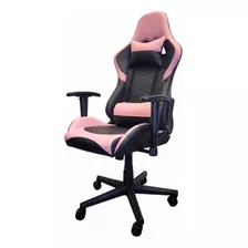 Sillón Gamer Negro Con Rosa