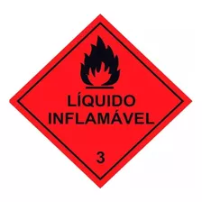 Placa Simbologia Liquido Inflamavel N.3 Cor Laranja