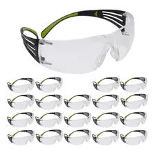 Pack De 20 Gafas De Protección 3m, 078371662117, Negro/verde