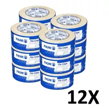 Kit 12 Fita Crepe Uso Geral Pintura 48mmx50m Tigre